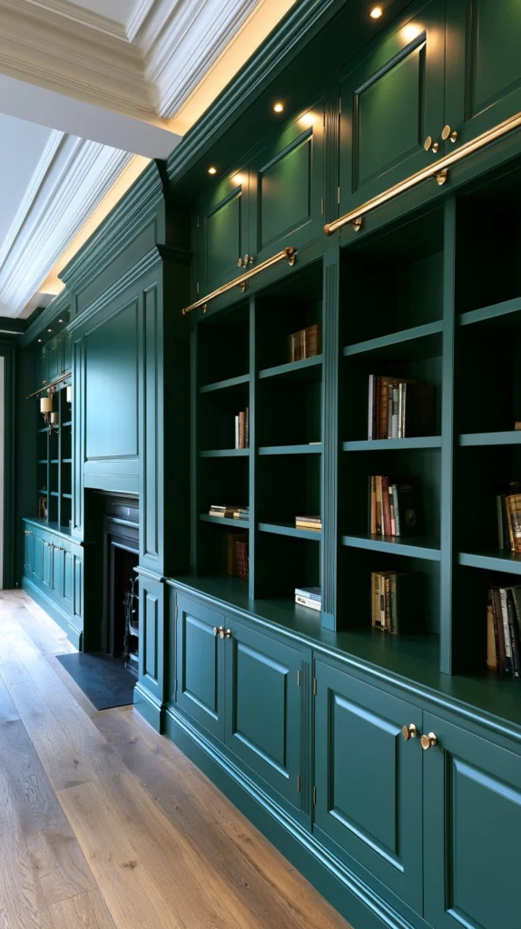 15 Dark Green Living Room Ideas for a Moody, Intimate Fall Feel 5 fd 4