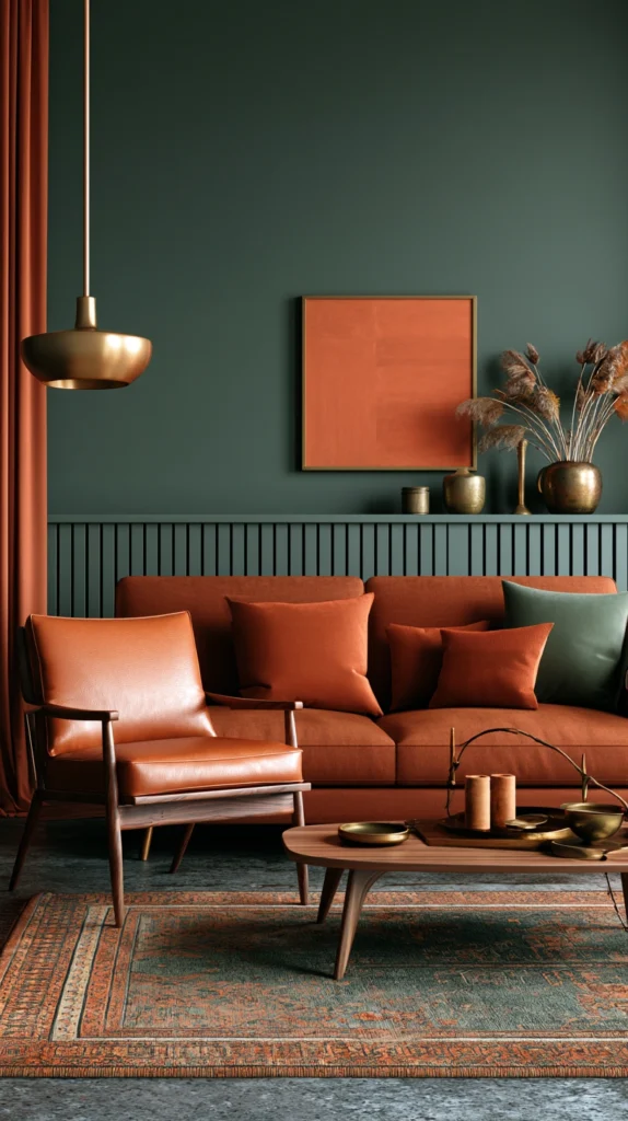 15 Dark Green Living Room Ideas for a Moody, Intimate Fall Feel 6 fd 5