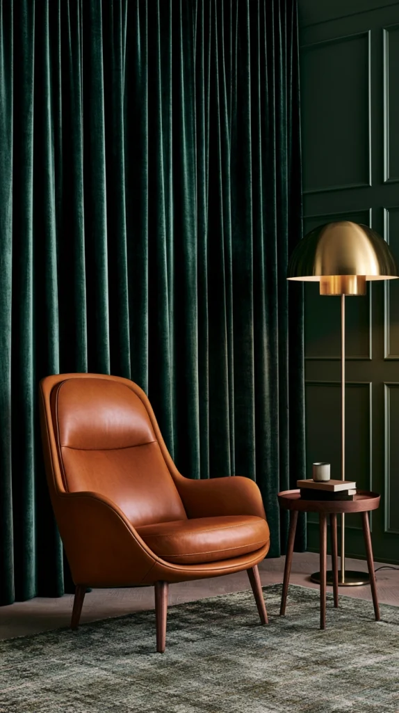 15 Dark Green Living Room Ideas for a Moody, Intimate Fall Feel 8 fd 7