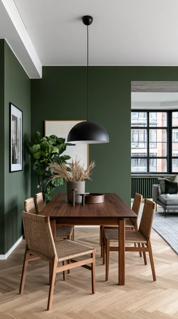 15 Dark Green Living Room Ideas for a Moody, Intimate Fall Feel 9 fd 8