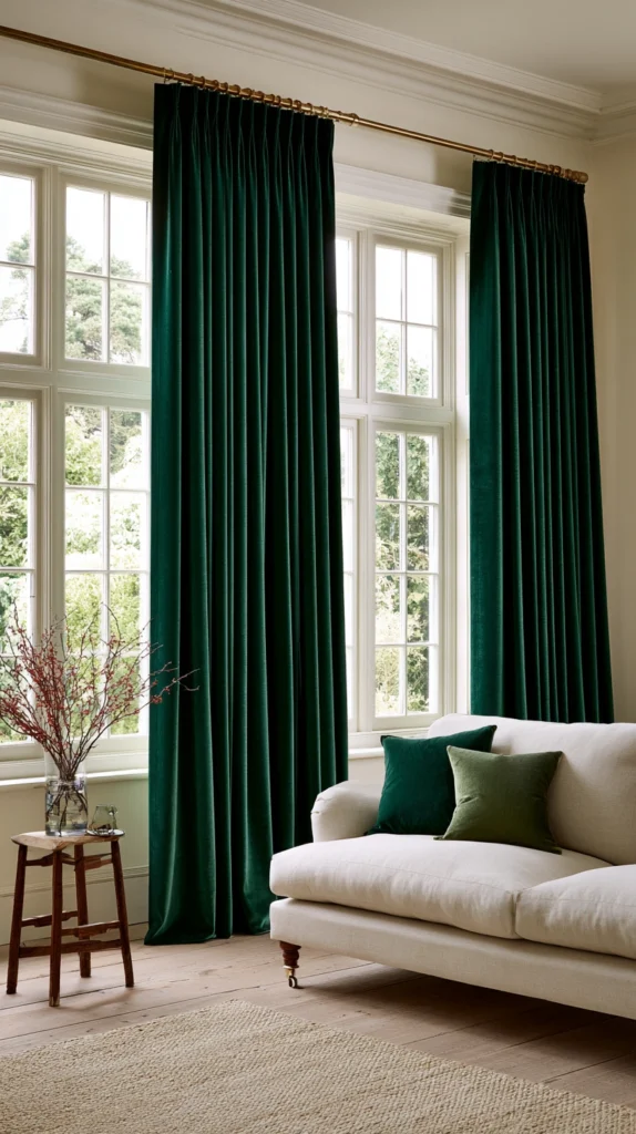 15 Dark Green Living Room Ideas for a Moody, Intimate Fall Feel 10 fd 9