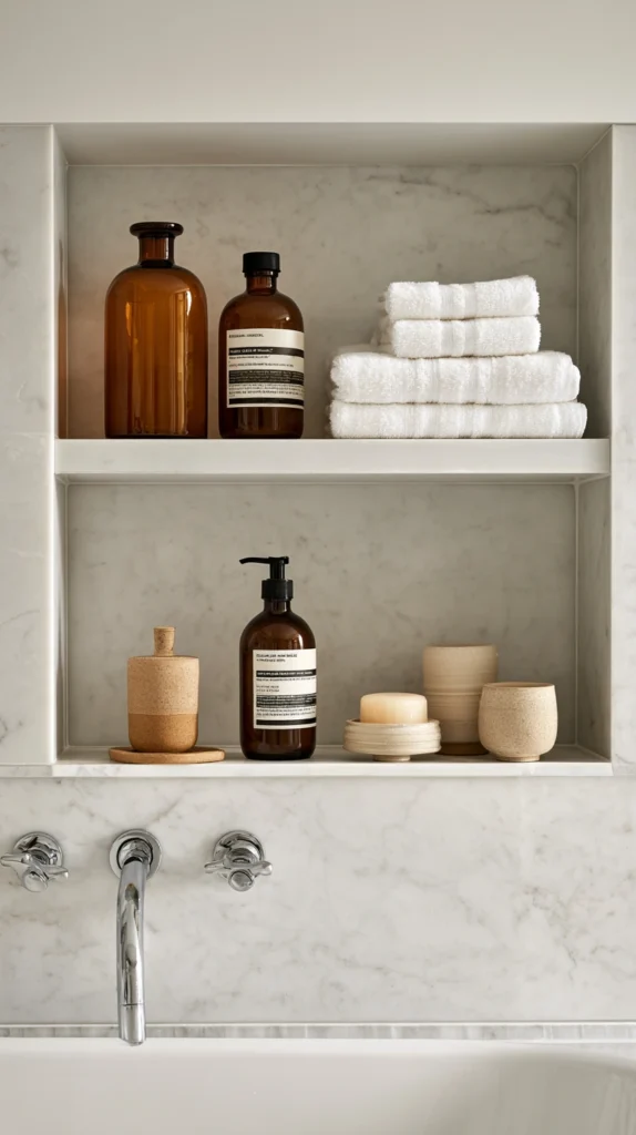12 Bathroom Shelf Styling Ideas for Function and Flair 9 ff 8