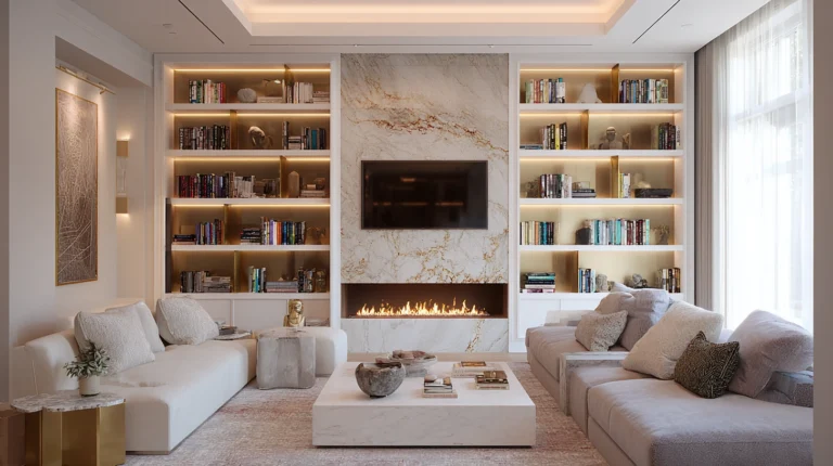 14 Glam Built-In Bookshelf Ideas for Living Rooms